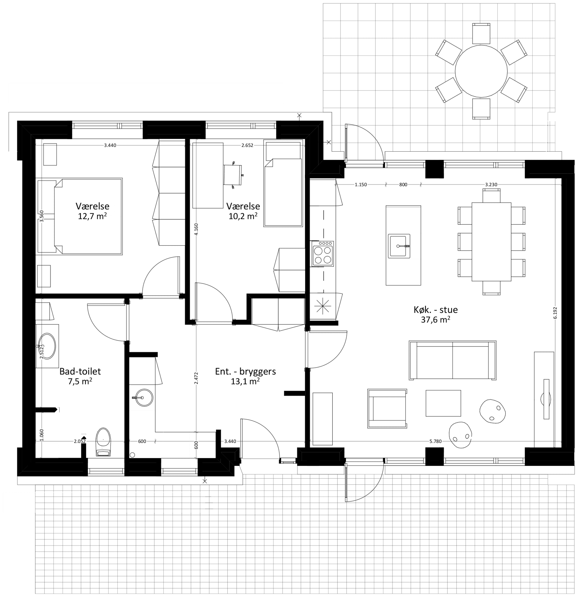 Plantegning Lysmosevænget 98-101m2